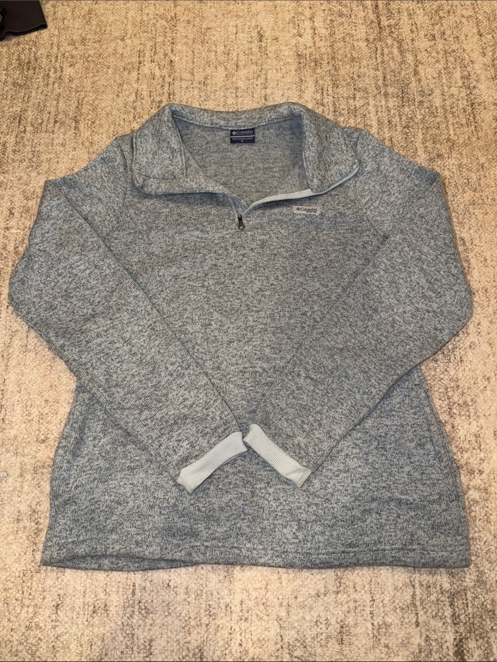 Columbia Women's Heather Light Gray Quarter-Zip Pullover